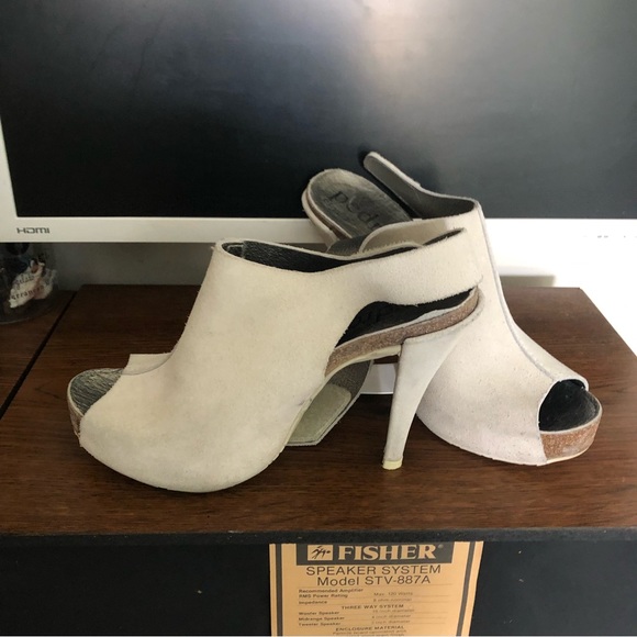 Pedro Garcia Off-white Natural Suede Beige Sandals sz 40 8.5-9 - Picture 3 of 8